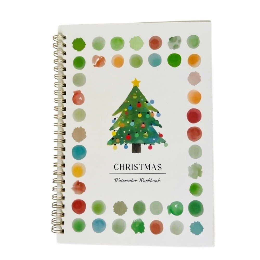 Christmas Watercolor Workbook Festive Beginner 12 Sketches To Paint Creative New